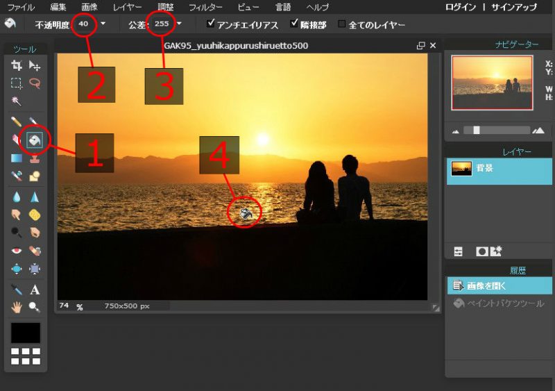 Pixlr Editor編集画面2